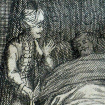 Rustan guette le sommeil de Soliman pour aller tuer Ibrahim (Ibrahim, 1723, v.4)