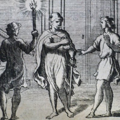 Les deux amis (Fables de La Fontaine, 1678, 3eP) - Chauveau