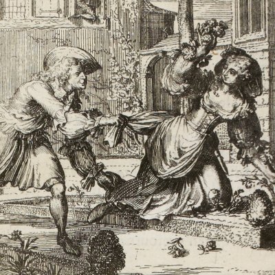 La servante justifiée (La Fontaine, Contes, Amst. 1685) - De Hooghe