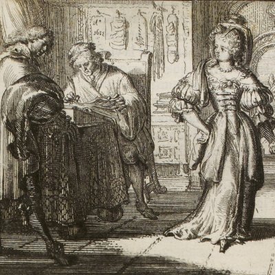 A femme avare, galant escroc (La Fontaine, Contes, Amst. 1685) - De Hooghe