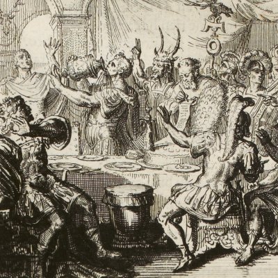 La coupe enchantée (La Fontaine, Contes, Amst. 1685) - De Hooghe