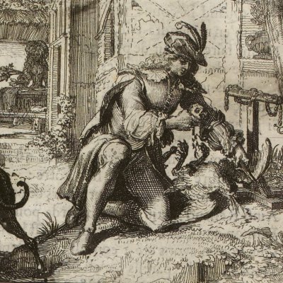 Le faucon (La Fontaine, Contes, Amst. 1685) - De Hooghe