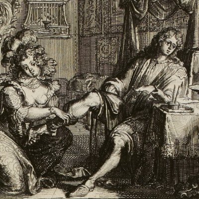 La courtisane amoureuse (La Fontaine, Contes, Amst. 1685) - De Hooghe