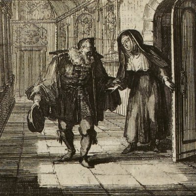 L’abbesse malade (La Fontaine, Contes, Amst. 1685) - De Hooghe