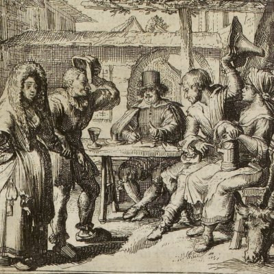 Les troqueurs (La Fontaine, Contes, Amst. 1685) - De Hooghe