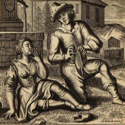 La cruche (La Fontaine, Contes, Amst. 1685) - De Hooghe