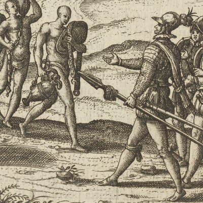Ambassade de Moctezuma (Las Casas, Destruction des Indes, 1598) - Th. de Bry