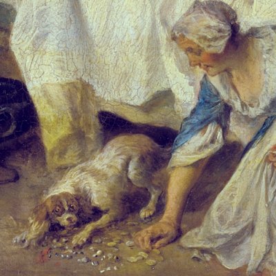 Le petit chien qui secoue de l’argent et des pierreries - Nicolas Lancret