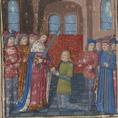 Adoubement de Lancelot (Lancelot du Lac, Ms Fr 112-1)