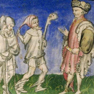 Marc face à Tristan fou (Tristan de Léonois, Français 97, fol 140r)