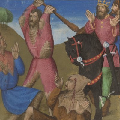 Marc face à Tristan fou (Tristan de Léonois, Ms Fr  99) - Evrard d’Espinques
