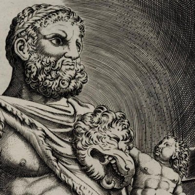 Hercule Commode au Belvédère (Speculum Romanae Magnificentiae, pl. 65) - Duchetti
