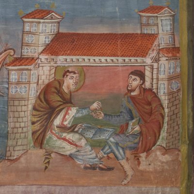 Vie de Saint Jérôme, du départ de Rome à la Vulgate (Bible de Vivien, F3v°)