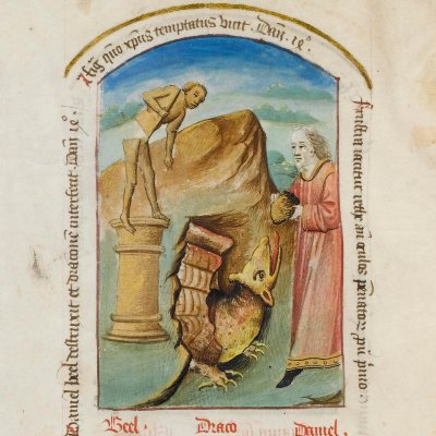 Daniel, Bel et le dragon (Speculum humanae salvationis, Cambridge)