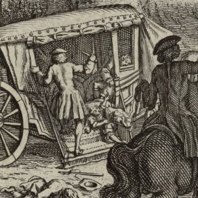 L’attaque du carrosse (La Vie de Marianne, 1ère partie, éd. 1778) - Schley