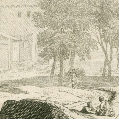 Paysage avec une rivière, un moulin et un rocher - Francisque Millet