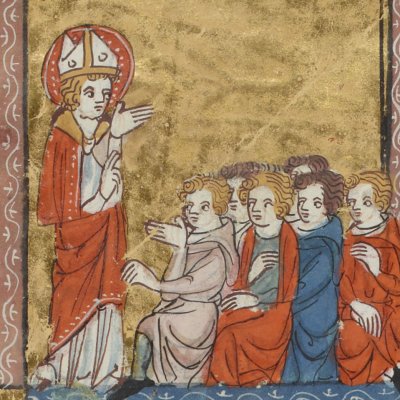 Saint Denis prêchant (Ms Fr 185, fol. 205v°) - Jeanne de Montbaston