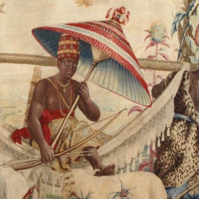 La négresse portée dans un hamac (Tenture des Nouvelles Indes, 6e) - Desportes