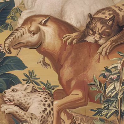 Combat d’animaux (Tenture des Anciennes Indes, 5e) - Eckhout