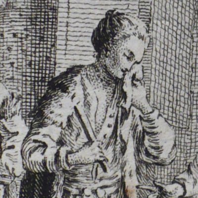 Zulica pleure entre Mazulhim et Nassès (Crébillon, Le Sopha, II, 19, 1749)