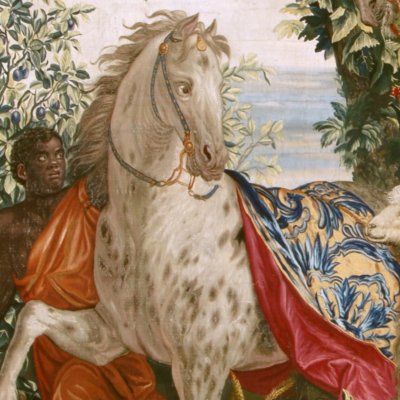 L’Indien à cheval, ou Le cheval pommelé (Tenture des Anciennes Indes) - Desportes