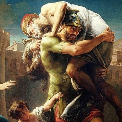 Énée fuyant Troie, avec Anchise, Ascagne et Créuse - Batoni