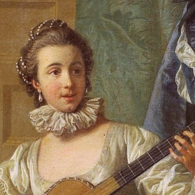 Une Espagnole jouant de la guitare - Louis Michel Vanloo