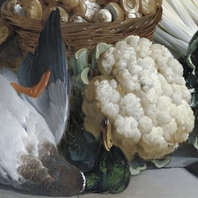 Nature morte au gibier avec mousquet, légumes, fruits et chat - Desportes 