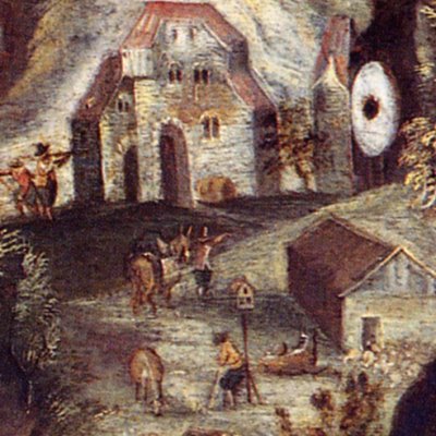Paysage anthropomorphe, homme allongé - Matthäus Merian