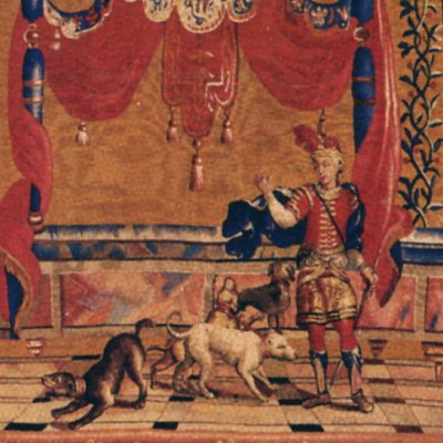 Chasseur et sa meute (Tenture des grotesques) - Monnoyer
