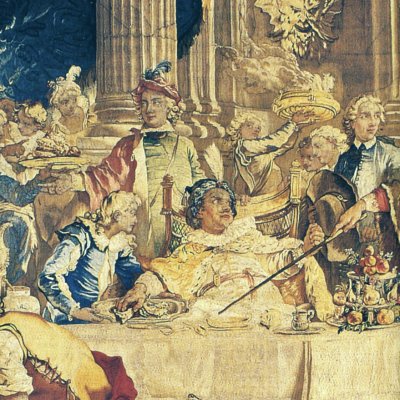 Le repas de Sancho dans l’île de Barataria (Tenture de Don Quichotte) - Natoire