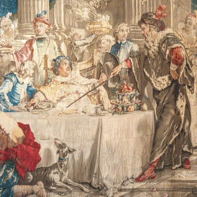 Le repas de Sancho dans l’île de Barataria (Tenture de Don Quichotte) - Natoire