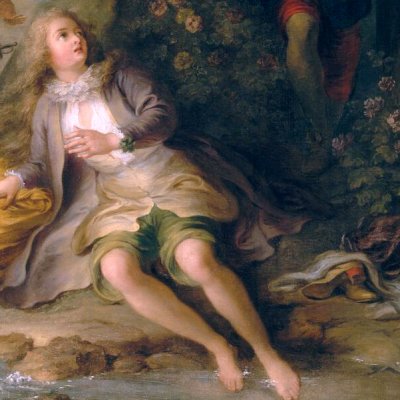 Le curé & Cardenio rencontrent Dorothée (Histoire de Don Quichotte) - Coypel