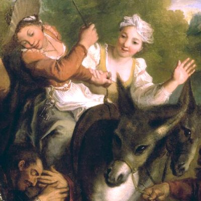 The peasant mistaken for Dulcinea (The story of Don Quixote) - Coypel