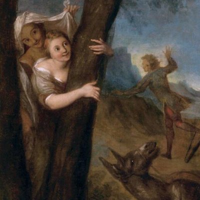 Don Quichotte coiffé du plat à barbe (Histoire de Don Quichotte) - Coypel