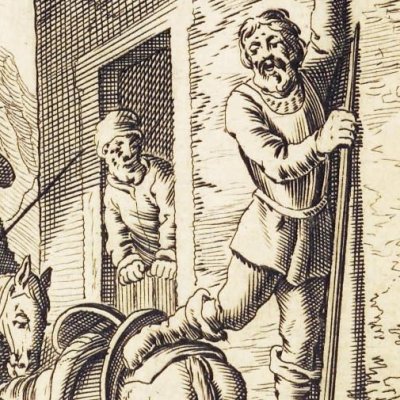 Don Quichotte coincé à la fenêtre (Don Quichotte, 1657) - Savery
