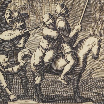 Don Quichotte et Sancho montés sur Clavilène (Don Quichotte, 1657) - Savery