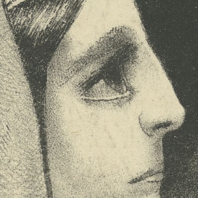 Devant le soleil noir de la Mélancolie, Lénore apparaît (A E. Poe, 1882) - Redon