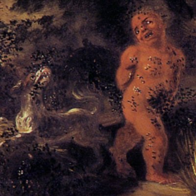 Ragotin s’enfuyant renverse des ruches (Roman comique) - P. D. Martin