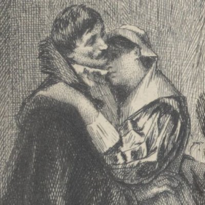 La Caverne retrouve son frère (Roman comique, Jouaust, 1880) - L. Flameng