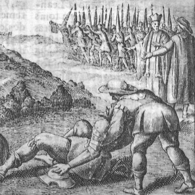 Combat contre le chevrier Eugenio (Don Quichotte, Madrid, 1674) - Obregón