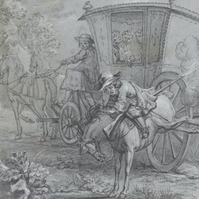 Ragotin, une carabine sous les fesses (Dessins pour le Roman comique) - Oudry