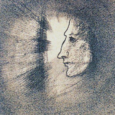 Ballon (une petite tête au centre) - Odilon Redon