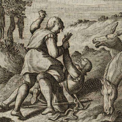 Sancho frappe Don Quichotte (Don Quichotte, Madrid, 1674) - Obregón