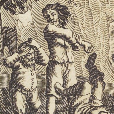 L’attaque de Cardenio (Don Quichotte, 1657) - Savery
