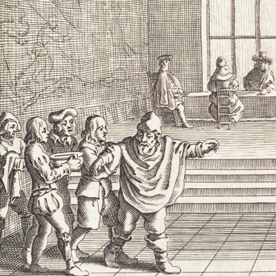On lave la barbe de Sancho (Don Quichotte, 1657) - Savery