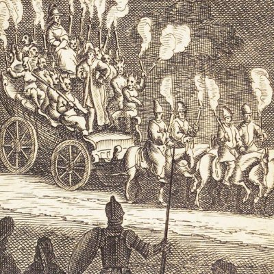 Le char de Merlin (Don Quichotte, 1657) - Savery