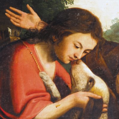 Silvio et son chien Mélampe (Cabinet du Pastor fido, Ancy le Franc) - Quantin