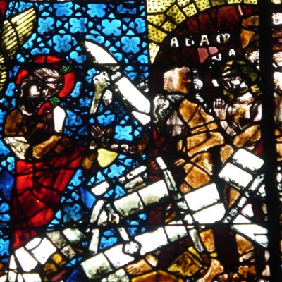 Le Christ libère Adam aux Enfers (Vitraux de N.-D. de Strasbourg)