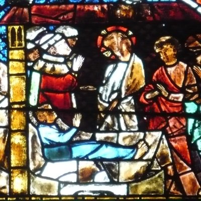 La guérison du paralytique (Vitraux de N.-D. de Strasbourg)